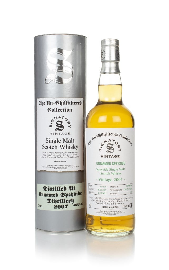 Unnamed Speyside 14 Year Old 2007 (cask DRU17/A190#9) - Un-Chillfiltered Collection (Signatory) 70cl
