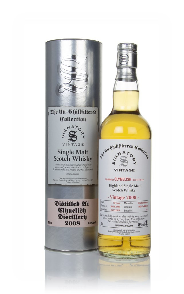 Clynelish 10 Year Old 2008 (casks 800157 & 800158) - Un-Chillfiltered Collection (Signatory) 70cl