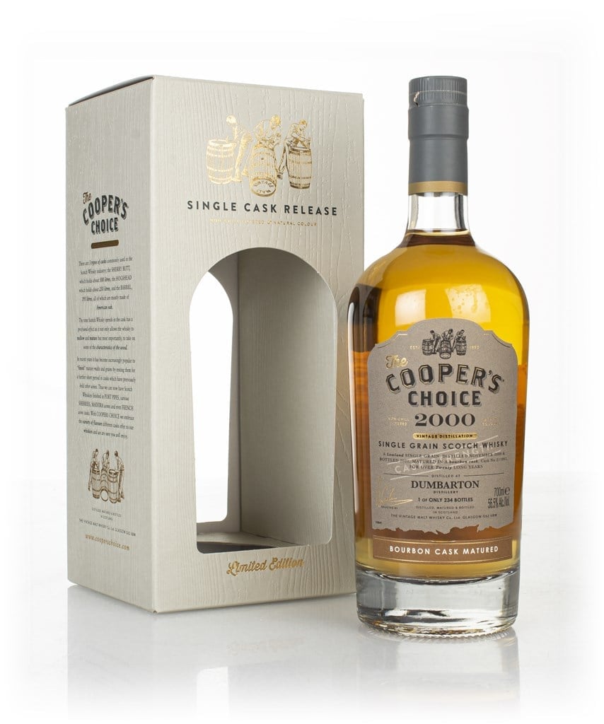 Dumbarton 20 Year Old 2000 (cask 211097) -  The Cooper's Choice (The Vintage Malt Whisky Co.) 70cl