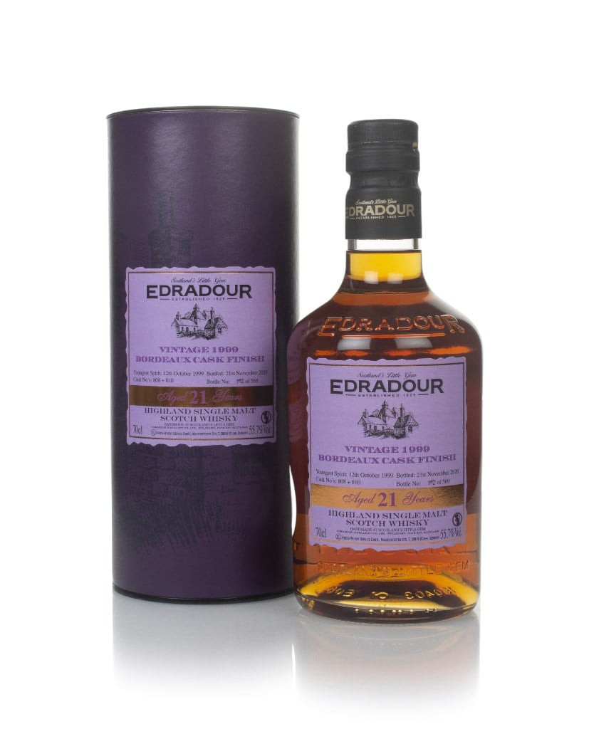 Edradour 21 Year Old 1999 (cask 808 & 810) - Bordeaux Cask Finish 70cl