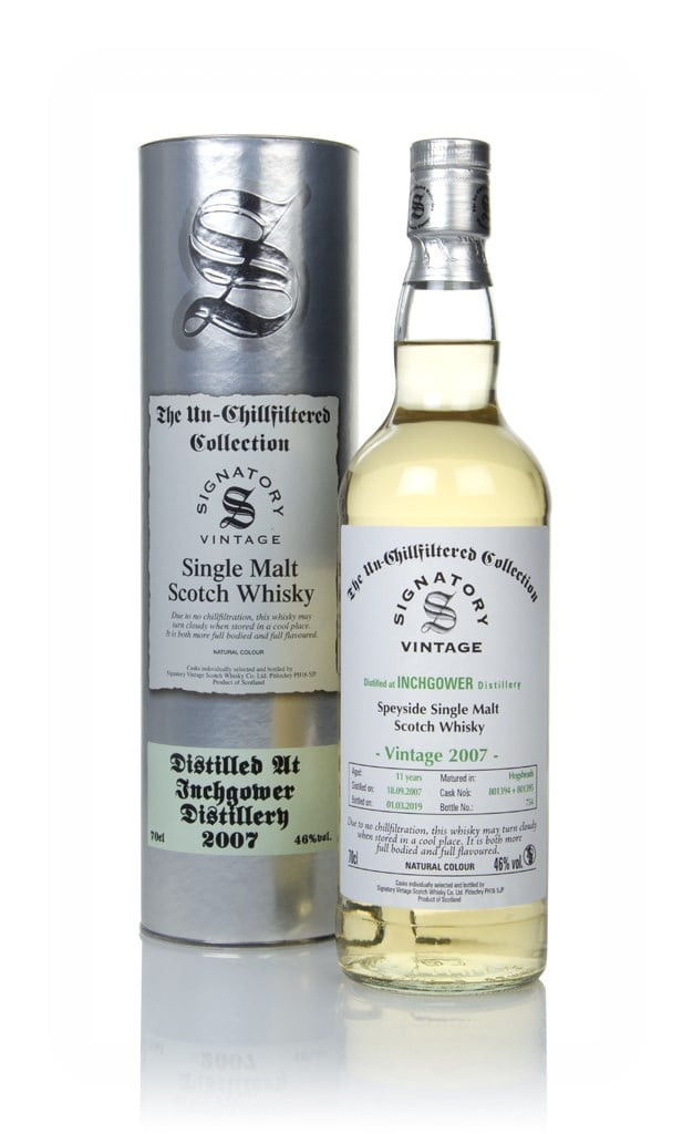 Inchgower 11 Year Old 2007 (casks 801394 & 801395) - Un-Chillfiltered Collection (Signatory) 70cl