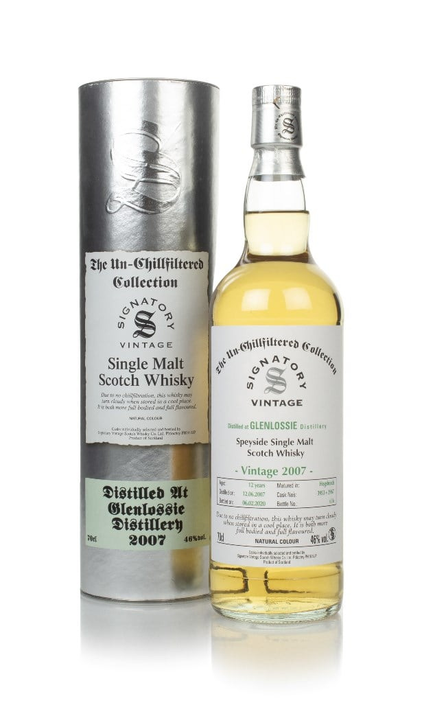 Glenlossie 12 Year Old 2007 (casks 3953 & 3967) - Un-Chillfiltered Collection (Signatory) 70cl
