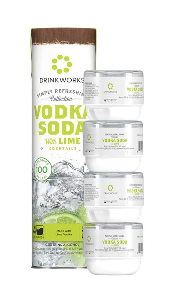 Drinkworks Vodka Soda with Lime Tube (4x Pods) 20cl