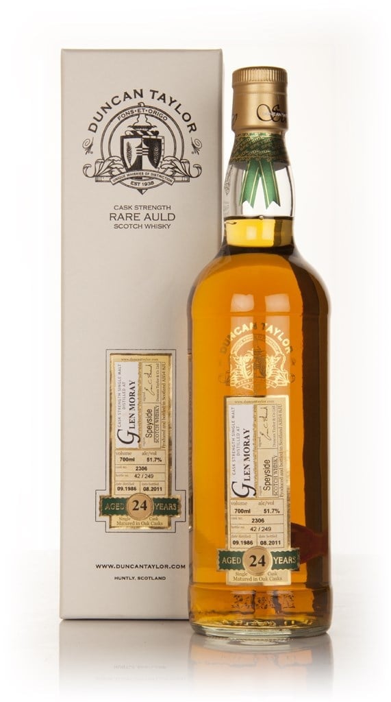 Glen Moray 24 Year Old 1986 Cask 2306 - Rare Auld (Duncan Taylor) 70cl