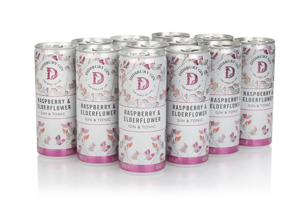 Didsbury Gin Raspberry & Elderflower Gin and Tonic (12 x 250ml) 300cl