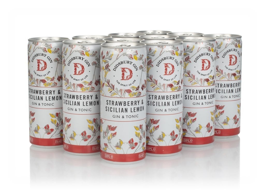Didsbury Gin Strawberry & Sicilian Lemon Gin & Tonic (12 x 250ml) 300cl