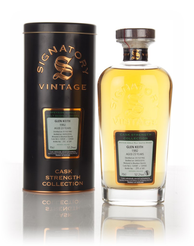 Glen Keith 23 Year Old 1992 (casks 120581 & 120582) - Cask Strength Collection (Signatory) 70cl