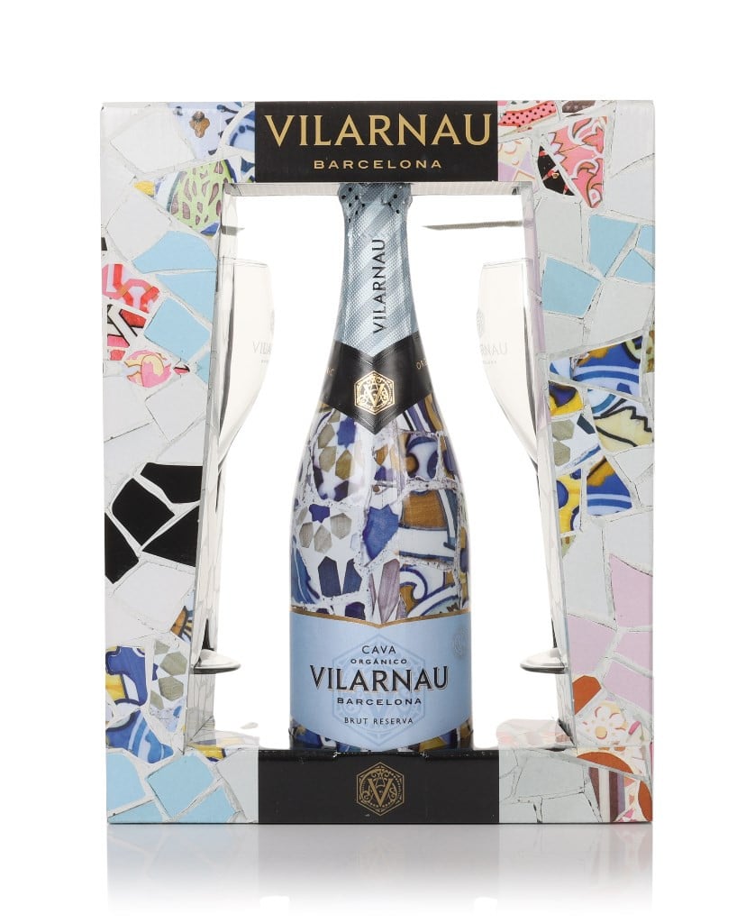 Vilarnau Organic Cava Brut Gift Set with 2x Glasses