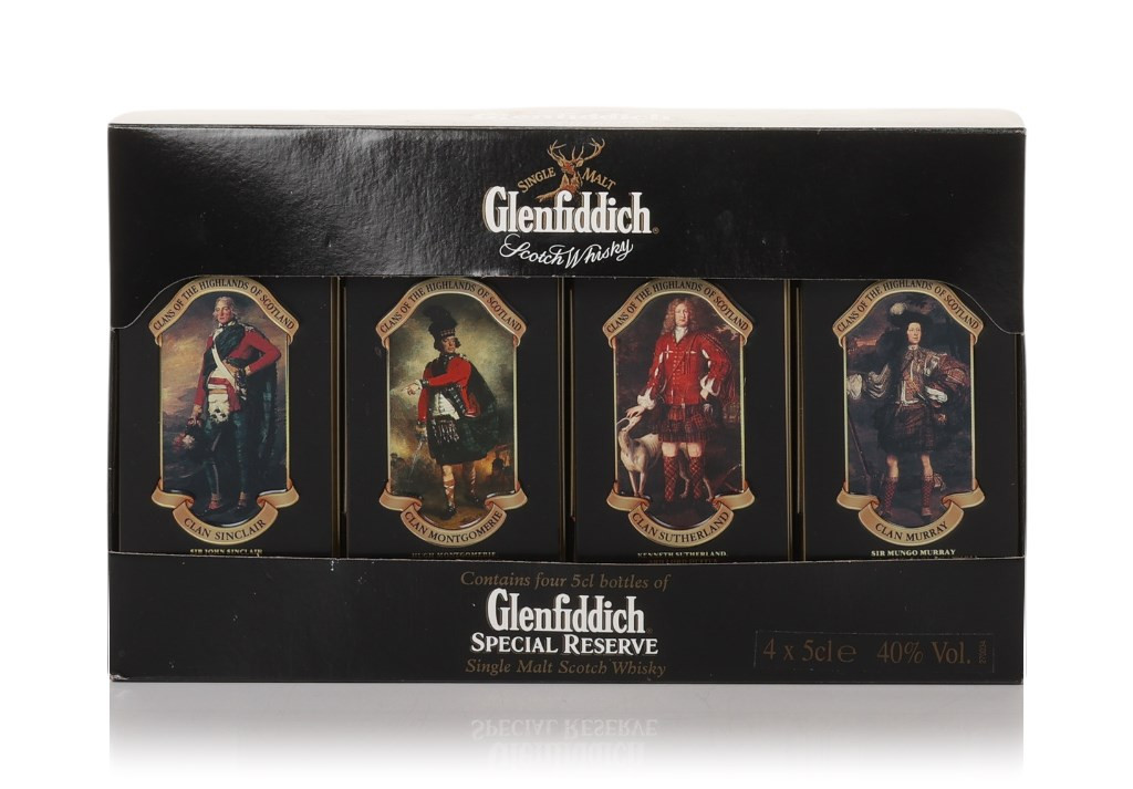 Glenfiddich Pure Malt - Clans of the Highlands Miniature Set (4x5cl) - 1990s 20cl