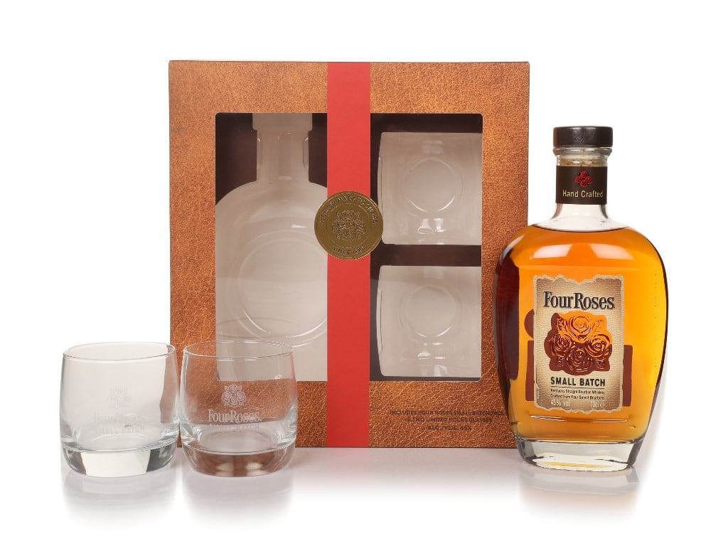 Four Roses Small Batch Bourbon Gift Set with 2x Rocks Glasses 70cl