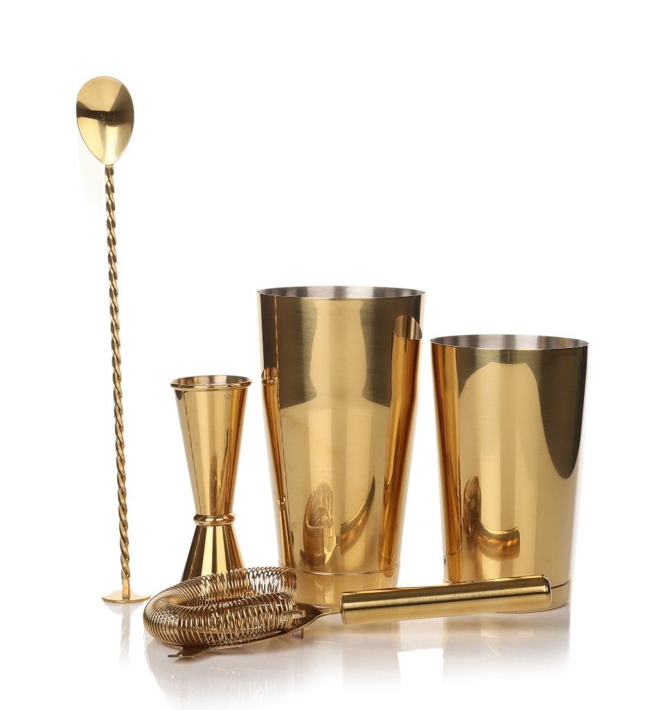 Urban Bar Gold Plated 5 Piece Cocktail Set