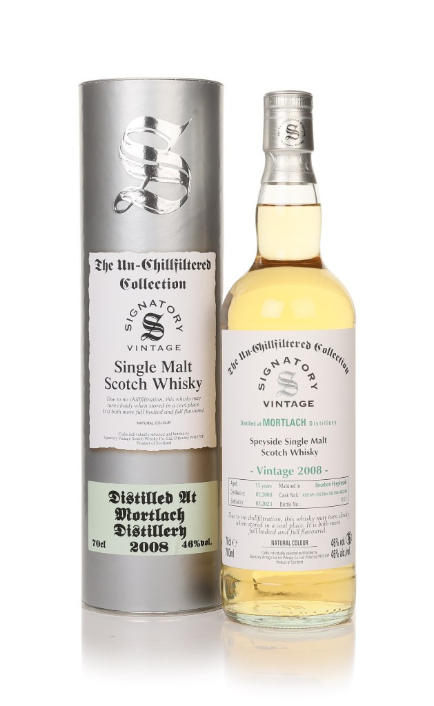 Mortlach 15 Year Old 2008 (casks 302169, 302184, 302188 & 302240) - Un-Chillfiltered Collection (Signatory) 70cl