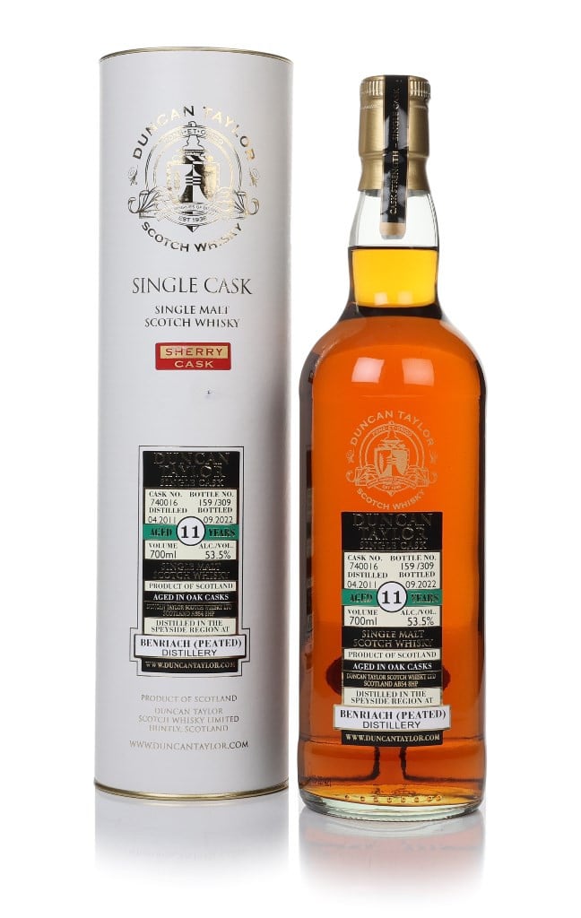 Benriach Peated 11 Year Old 2011 (cask 740016) - Duncan Taylor 70cl