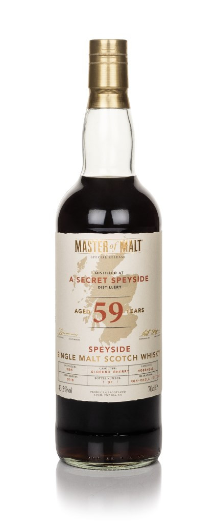 Secret Speyside Distillery 59 Year Old 1956 Competition Exclusive (Master of Malt) 70cl