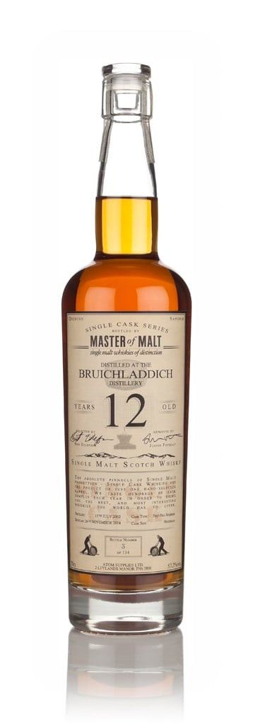 Bruichladdich 12 Year Old 2002 Bourbon Cask - Single Cask (Master of Malt) 70cl