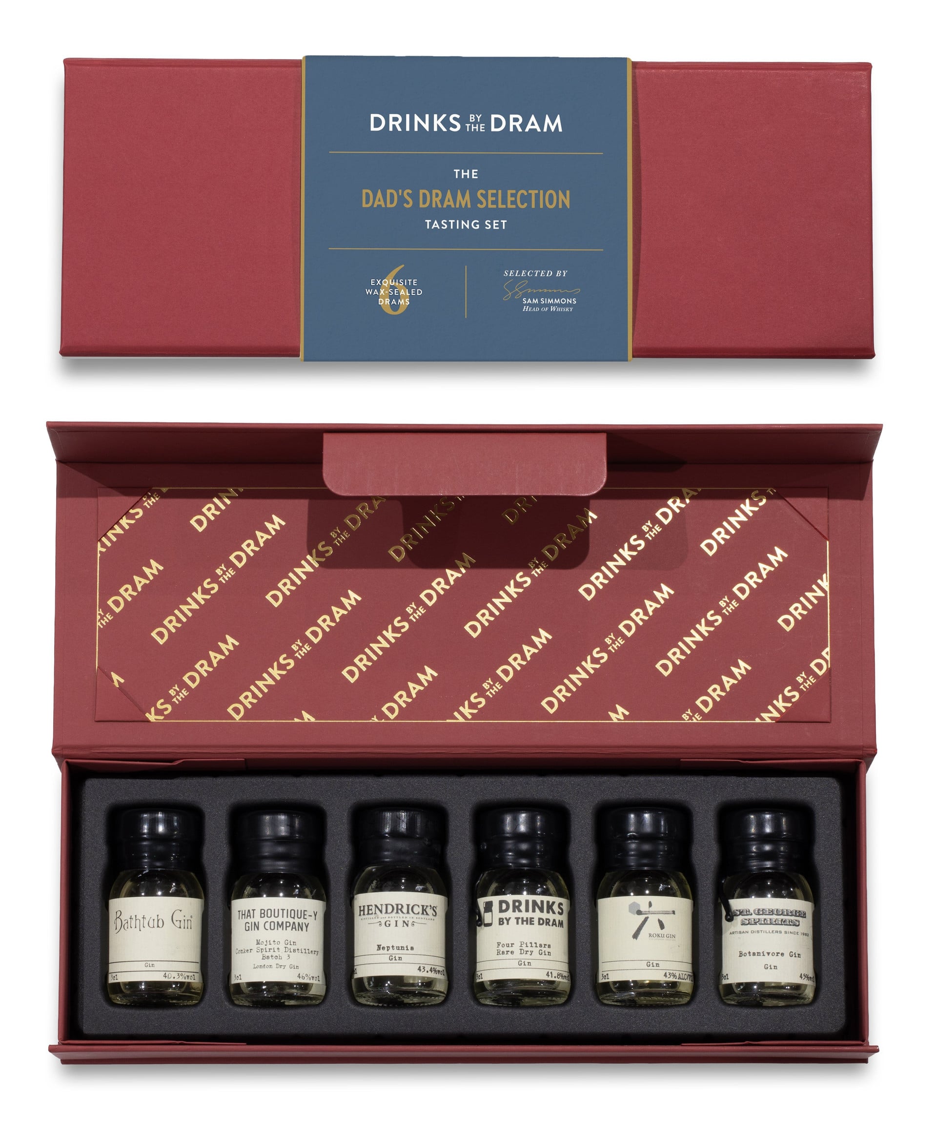 Dad's Dram Selection Gin Tasting Set Red