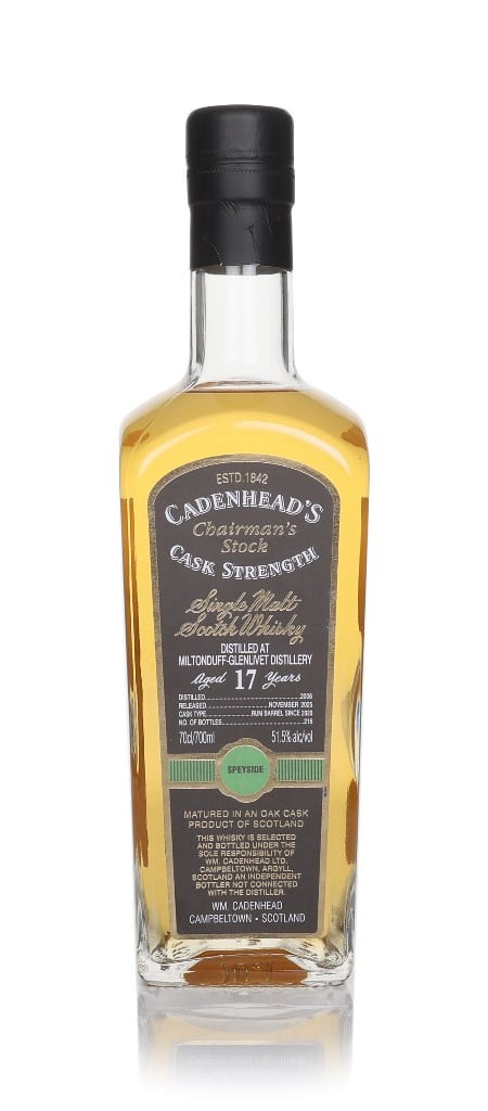 Miltonduff 17 Year Old 2008 - Cadenhead's Chairman's Stock 70cl