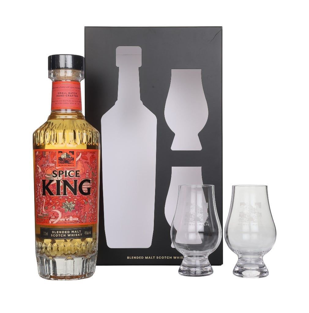 Spice King (Wemyss Malts) Gift Set with 2x Glencairn Glasses 70cl