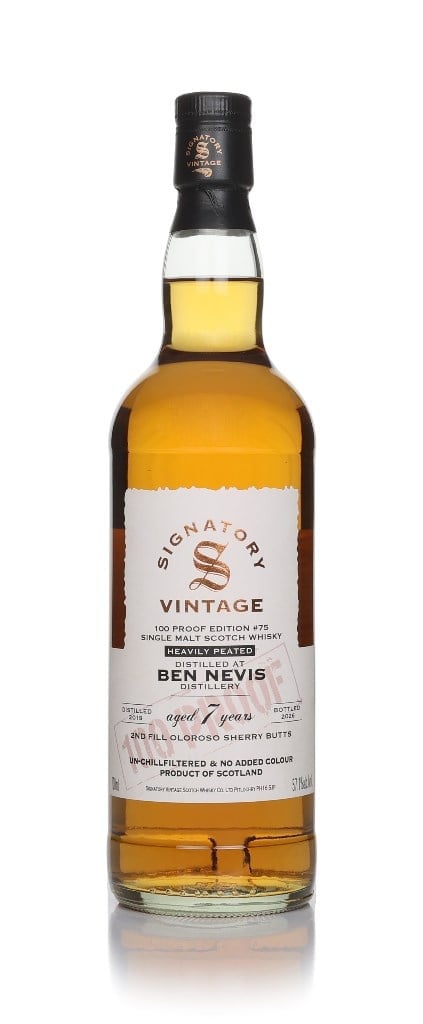 Ben Nevis Heavily Peated 7 Year Old 2019 - 100 Proof Edition #75 (Signatory) 70cl