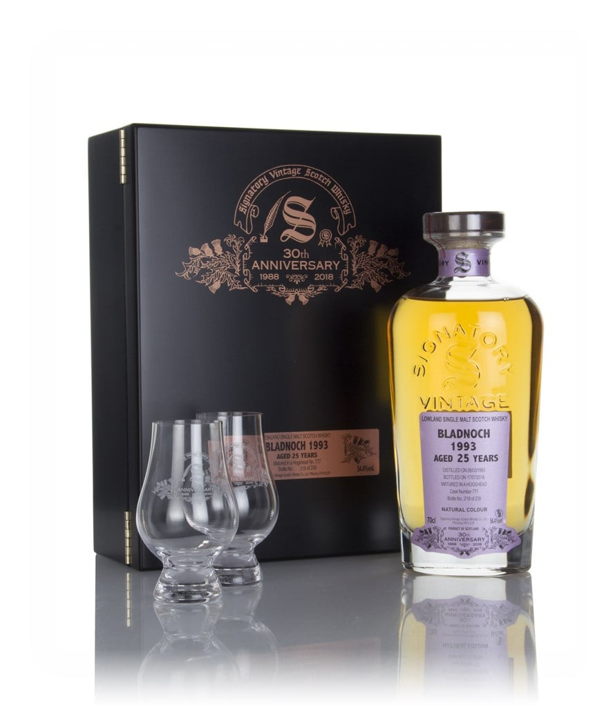 Bladnoch 25 Year Old 1993 (cask 777) - 30th Anniversary Gift Box (Signatory) 70cl