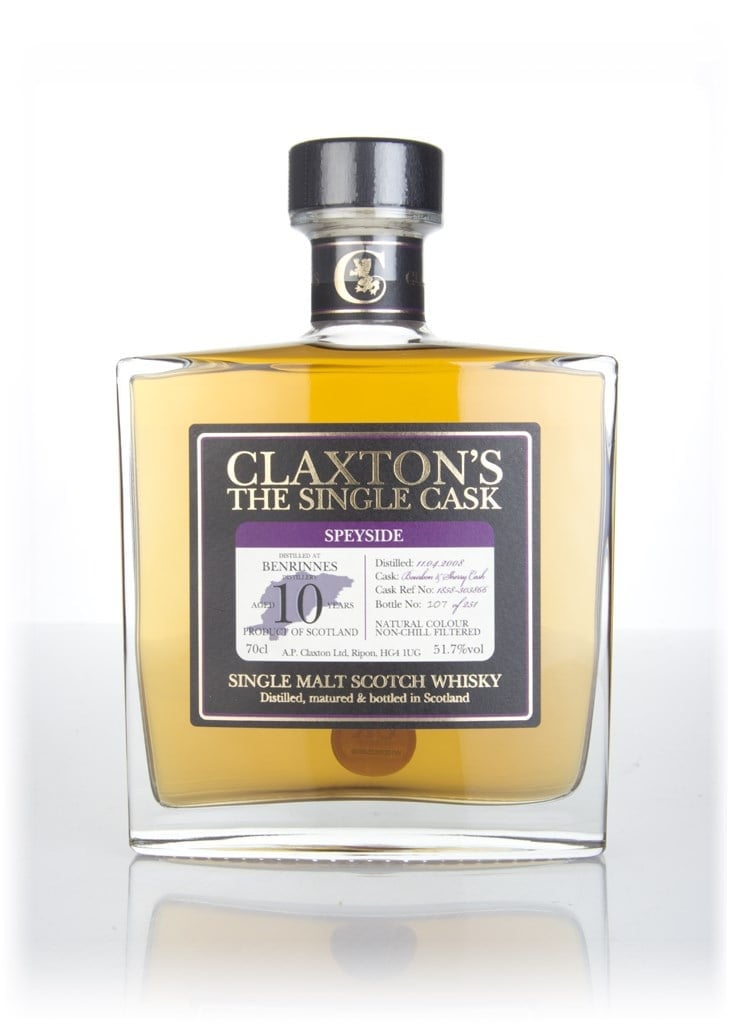 Benrinnes 10 Year Old 2008 (cask #1858-303866) - Claxton's 70cl