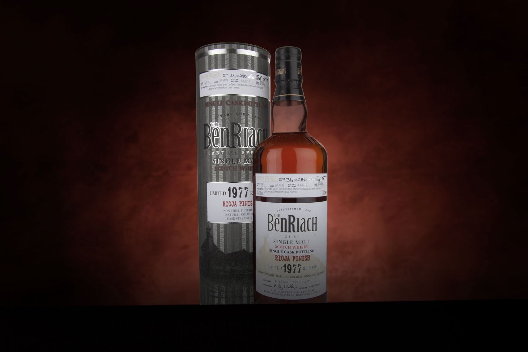 *COMPETITION* BenRiach 34 Year Old 1977 (cask 2588) - Rioja Finish Whisky Ticket 70cl