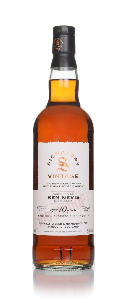 Ben Nevis 10 Year Old 2015 - 100 Proof Edition #80 (Signatory) 70cl