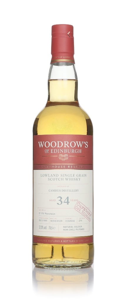Cambus 34 Year Old 1991 (cask 103260A) - Woodrow's of Edinburgh 70cl