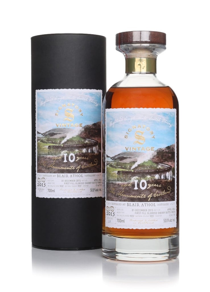 Blair Athol 10 Year Old 2015 - The Monuments of Scotland (Signatory) 70cl