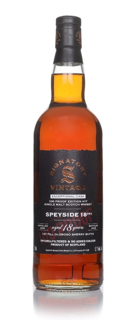 Speyside (M) 18 Year Old 2008 Exceptional Cask - 100 Proof Edition #17 (Signatory) 70cl