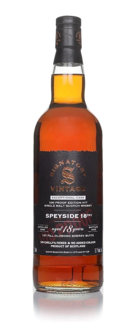 Speyside (M) 18 Year Old 2008 Exceptional Cask - 100 Proof Edition #17 (Signatory)