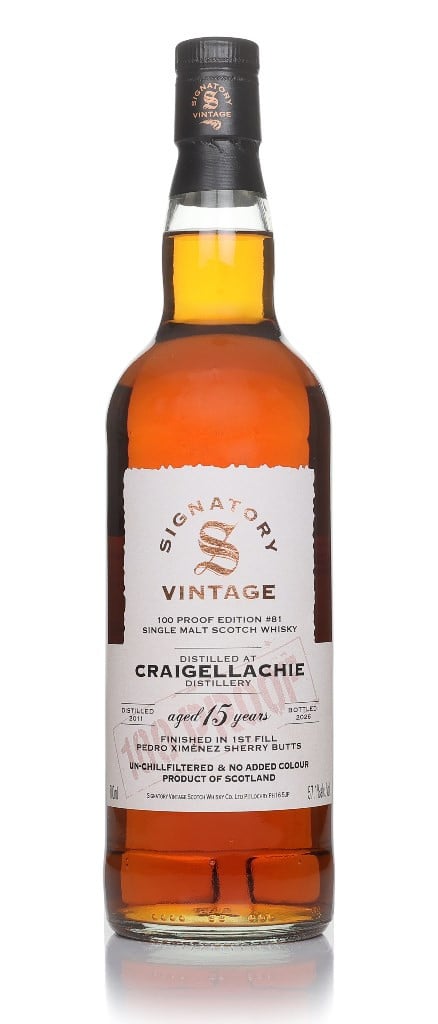 Craigellachie 15 Year Old 2011 - 100 Proof Edition #81 (Signatory) 70cl