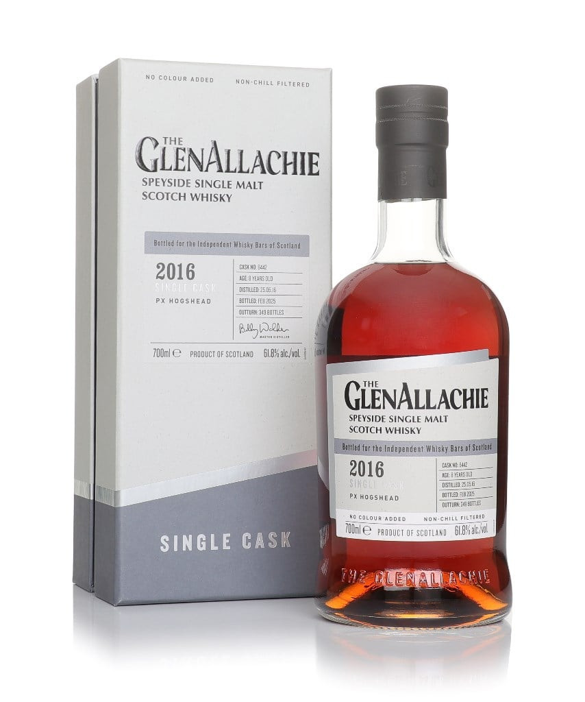 GlenAllachie 8 Year Old 2016 (cask 6442) - PX Sherry Hogshead