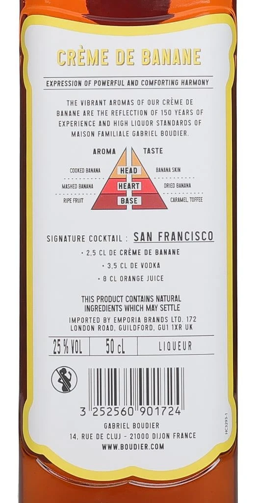 Gabriel Boudier Crème De Bananes (Banana) (Bartender Range) 50cl - image 2