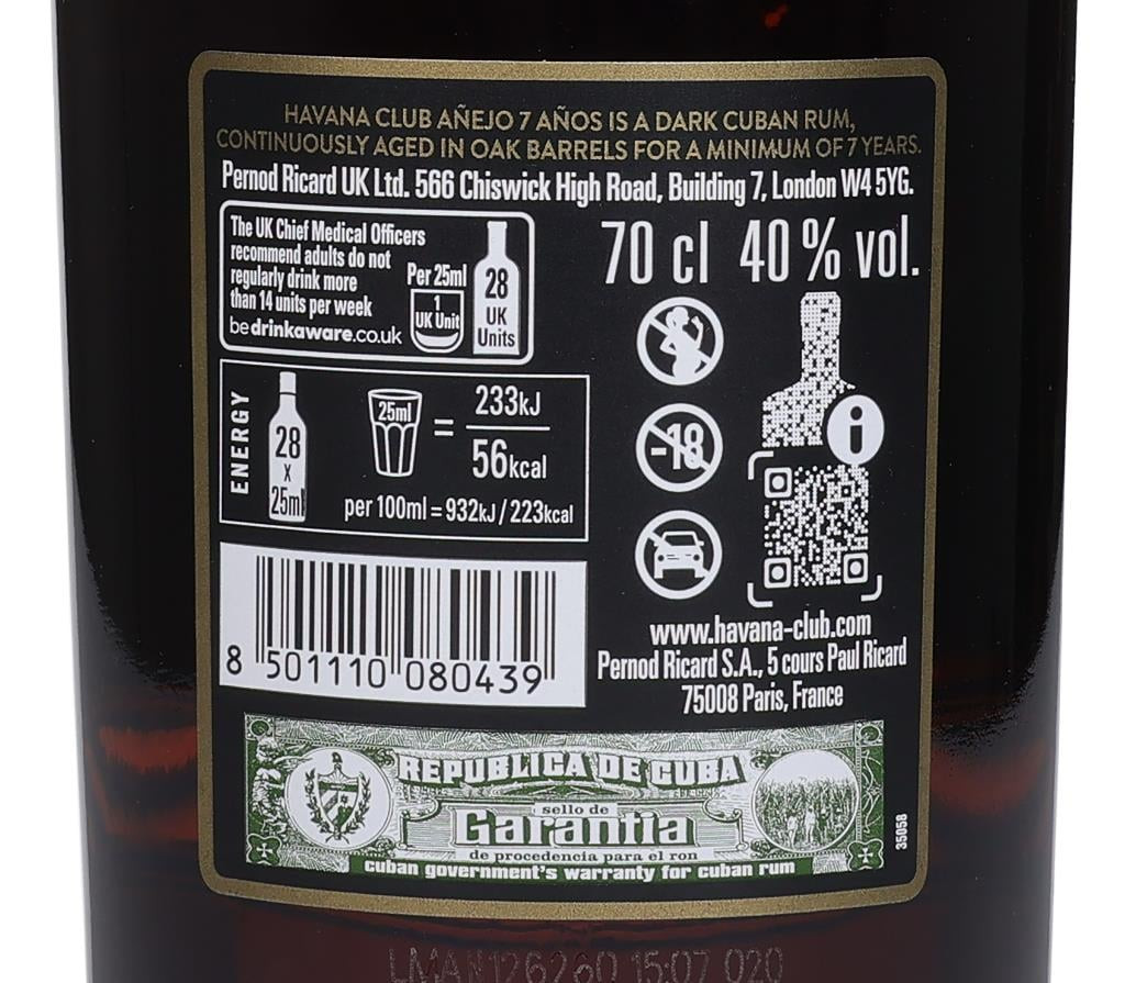 Havana Club Añejo 7 Year Old 70cl Rum | Master Of Malt