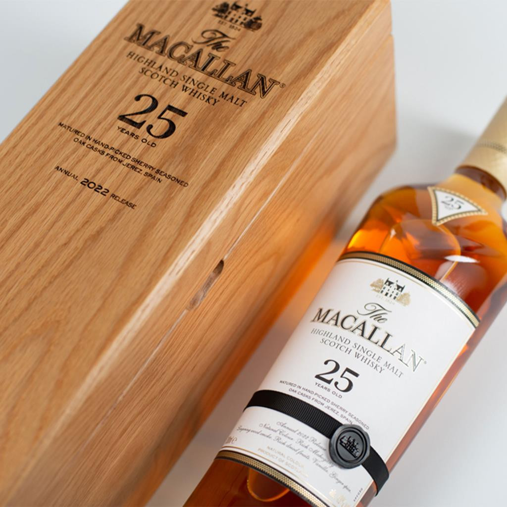 シ*キ様 ［新品未開封］The Macallan 25年 シングルモルトウイスキ Macallan 25 Year Old Sherry Oak Single Malt Scotch | Mash&Grape