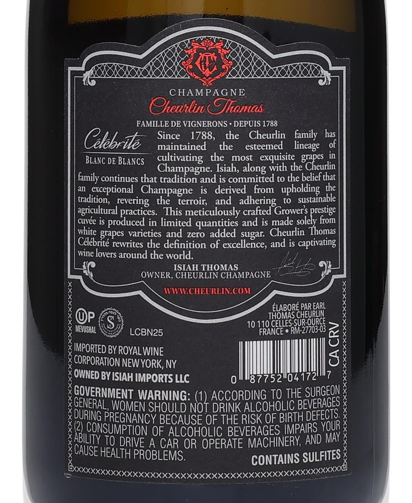 Cheurlin Thomas Célébrité Blanc de Blancs 75cl - image 2