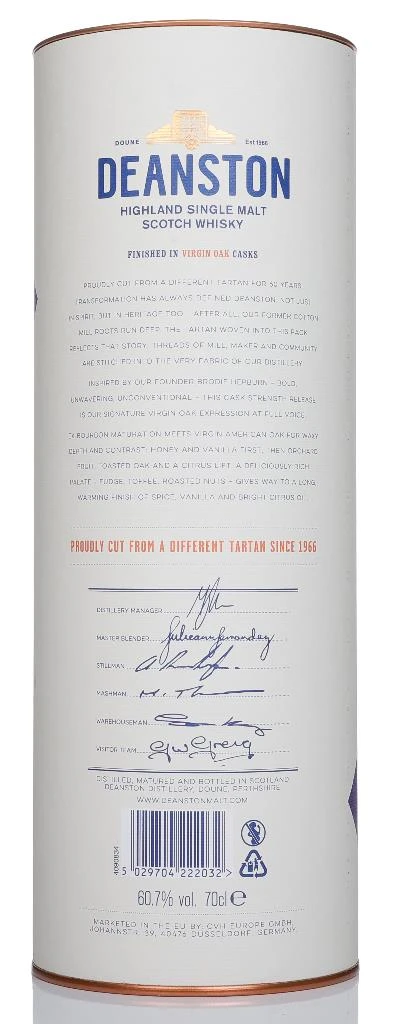 Deanston Virgin Oak Cask Strength 2026 Release (60th Anniversary Edition) 70cl Whisky - image 3