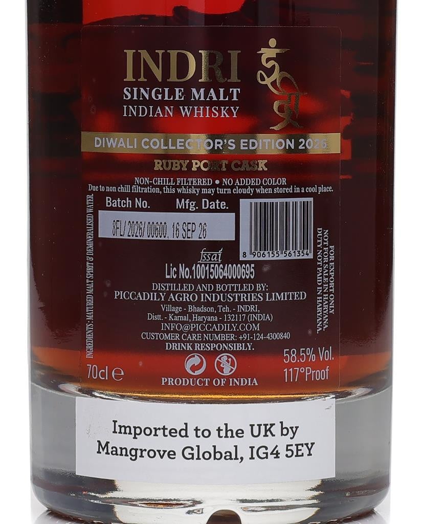 Indri Diwali Collector's Edition Indian Whisky 2026 70cl - image 3