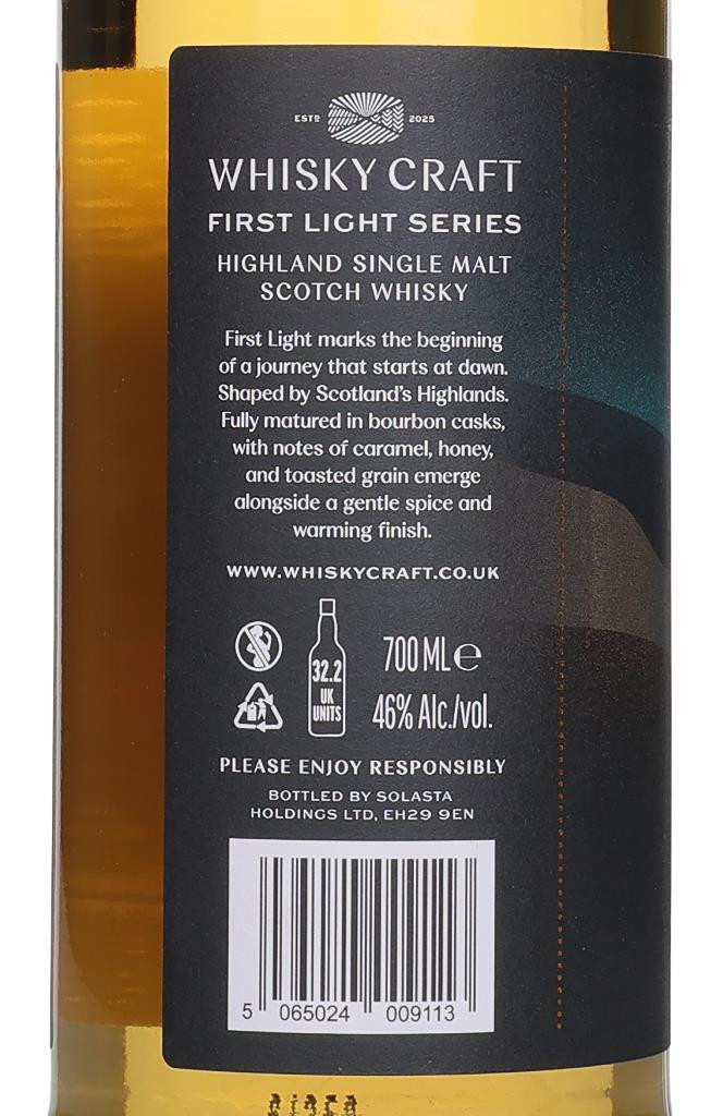 First Light – 21 Year Old Highland Single Malt Scotch Whisky (Whisky Craft) 70cl - image 2