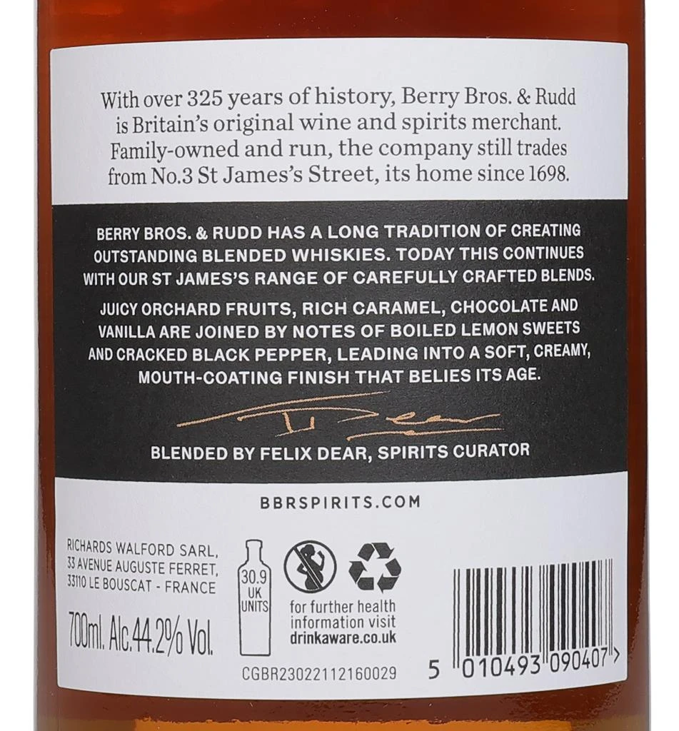 St James’s 10 Year Old Blended Scotch Whisky 70cl - image 2
