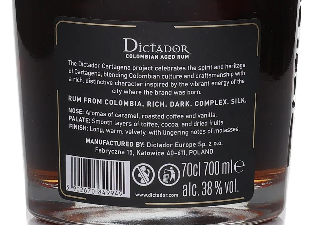 Dictador Cartagena 70cl Rum - image 2