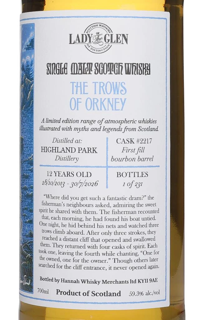 Highland Park 12 Year Old 2013 (cask 2217) - Lady of the Glen (Hannah Whisky Merchants) 70cl - image 2
