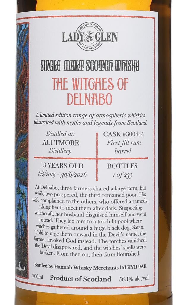 Aultmore 13 Year Old 2013 (cask 300444) - Lady of the Glen (Hannah Whisky Merchants) 70cl - image 2