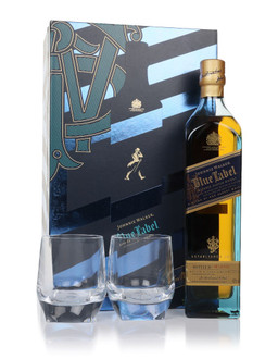 Johnnie Walker Blue Label Gift Set with 2x Crystal Glasses 70cl
