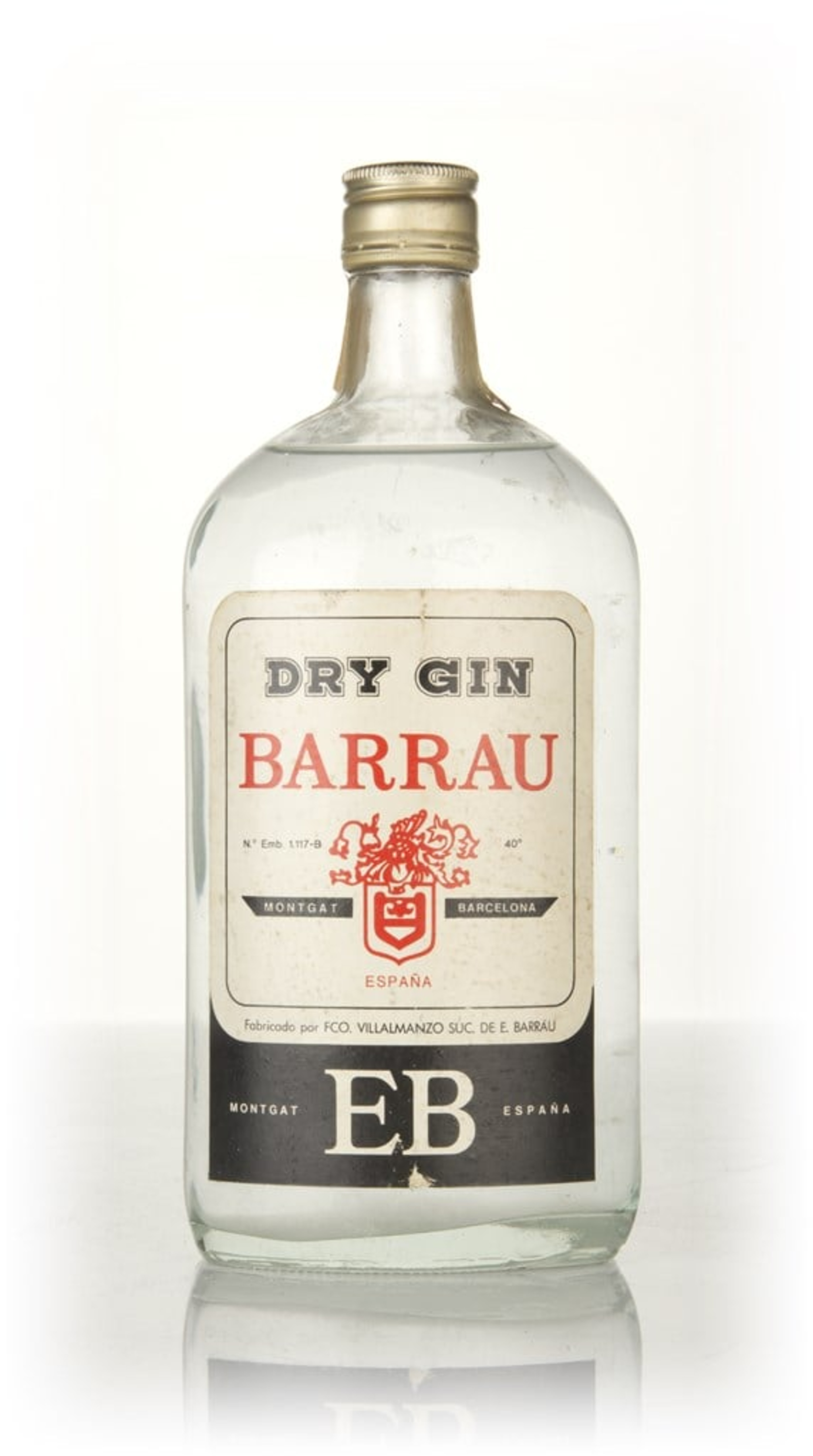Barrau Dry Gin (1L) - 1970s 100cl