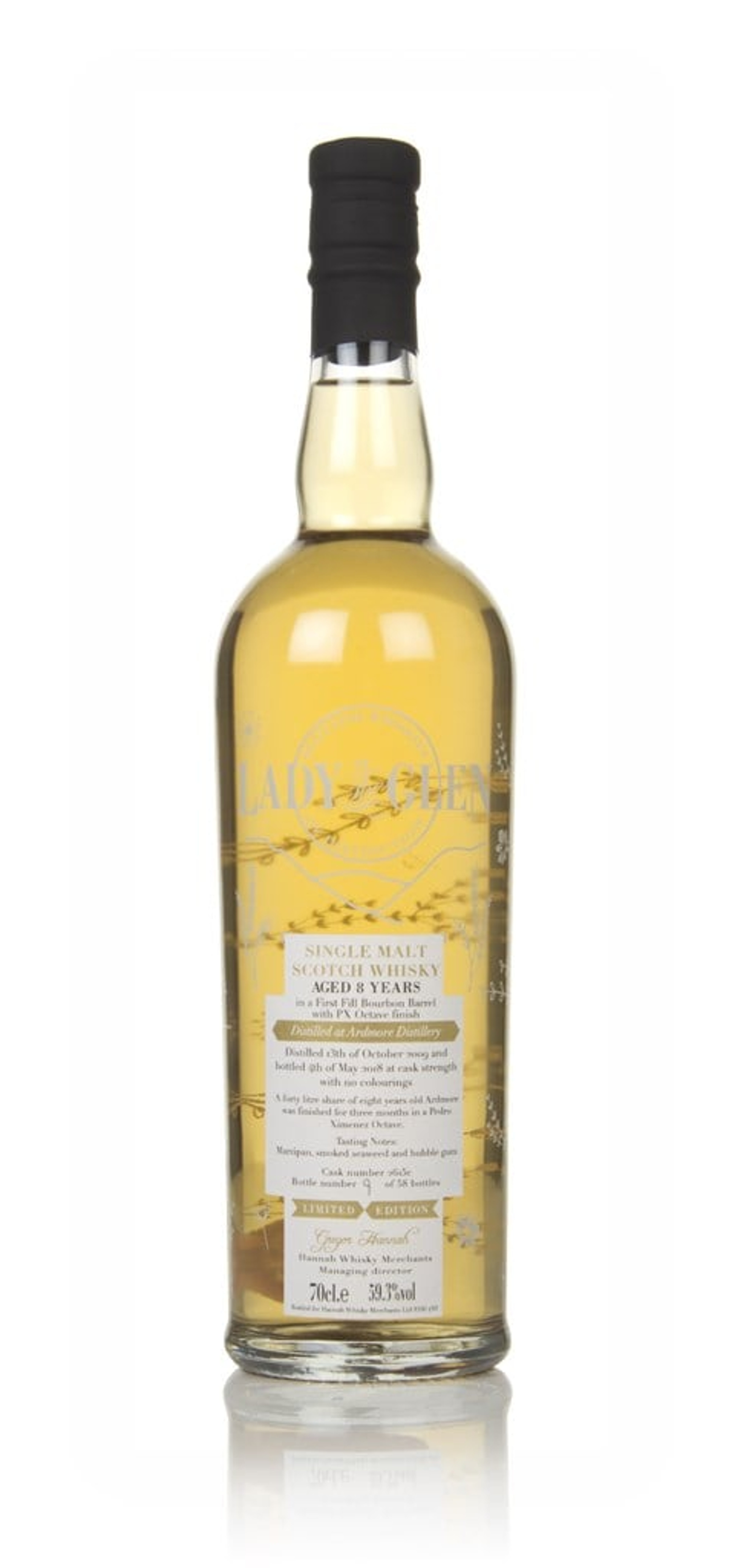Ardmore 8 Year Old 2009 (cask 2615c) - Lady of the Glen (Hannah Whisky Merchants) 70cl