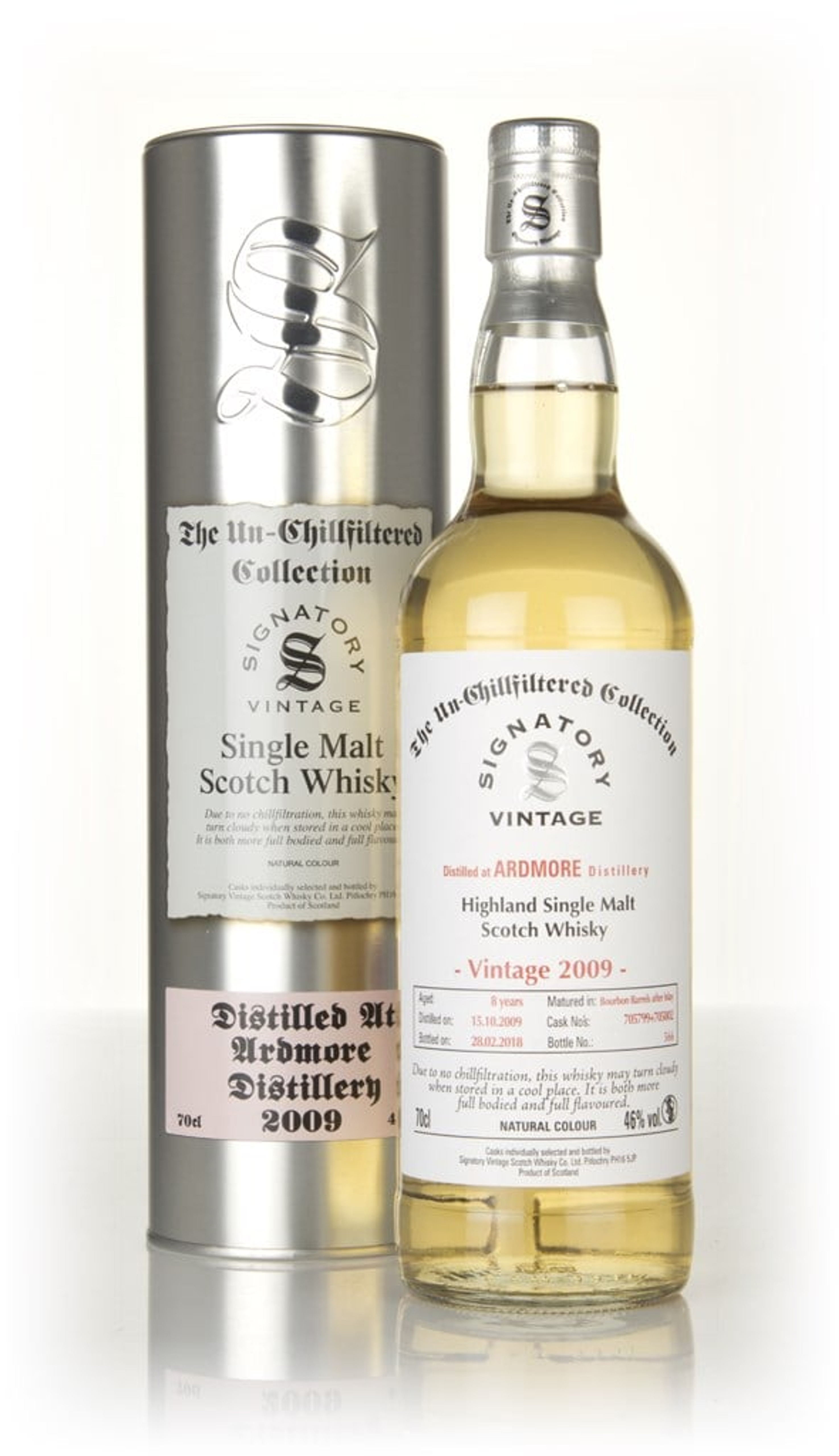 Ardmore 8 Year Old 2009 (casks 705799 & 705802) - Un-Chillfiltered Collection (Signatory) 70cl