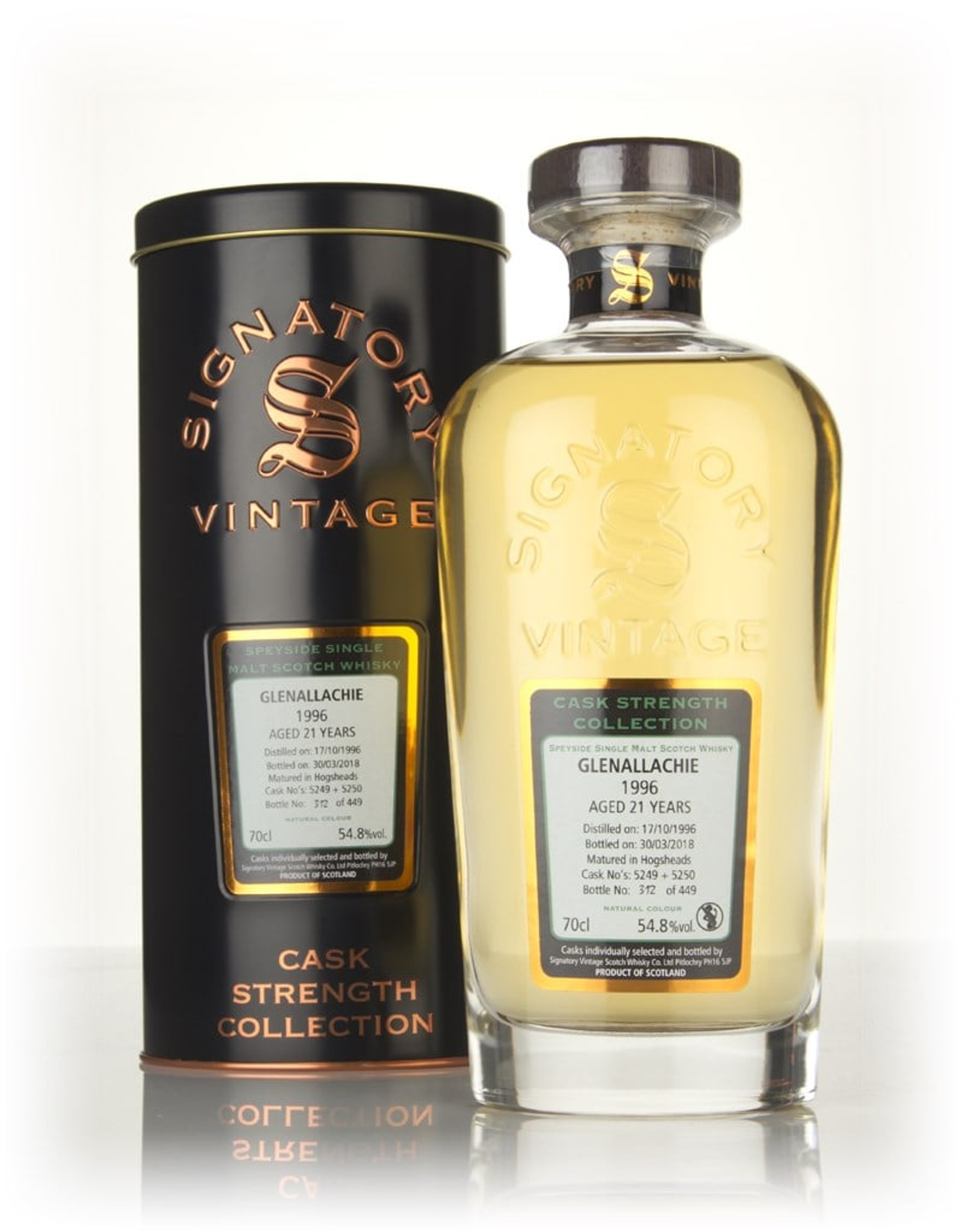 Glenallachie 21 Year Old 1996 (casks 5249 & 5250) - Cask Strength Collection (Signatory) 70cl