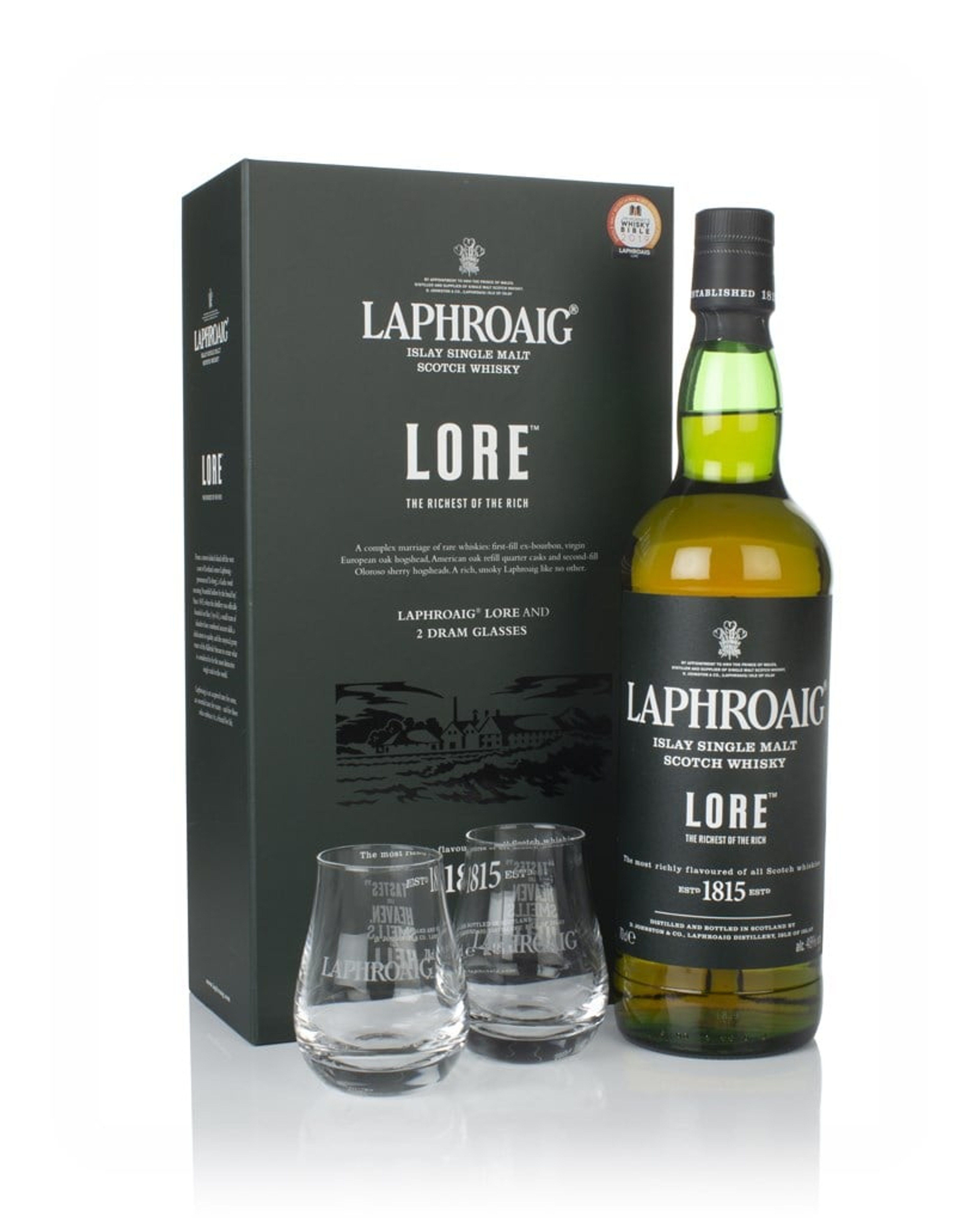 Laphroaig Lore Gift Pack with 2x Glasses 70cl